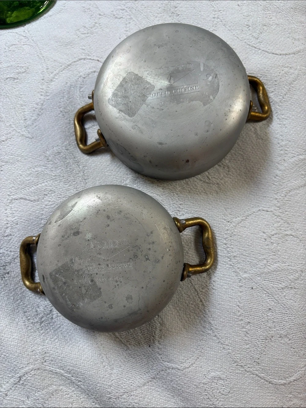 Set of 2 paderno world cuisine Mini Pots with Gold Handles